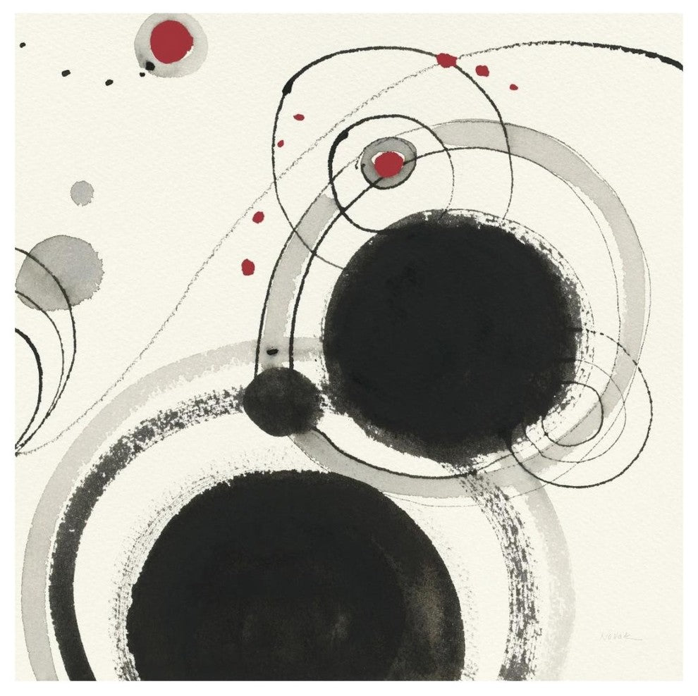"Planetary III with Red" Digital Paper Print by Shirley Novak, 20"x20"