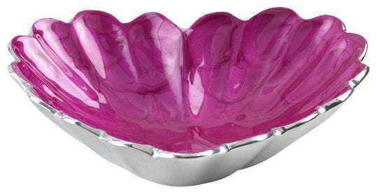 Pearlized Heart Bowl, Raspberry, 7"