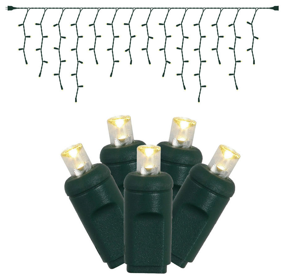 Vickerman X6G3309 70 Pure White Icicle Wide Angle Led, 9' Christmas Light Strand
