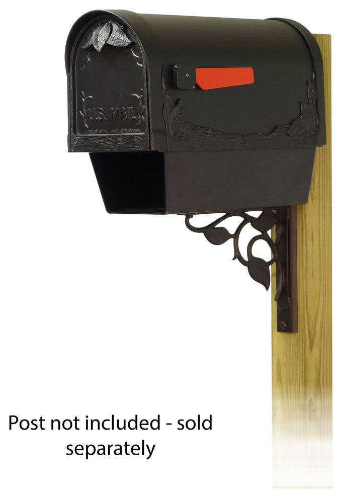 Floral Mailbox With Newspaper Tube & Floral Front Mailbox Mounting Bracket