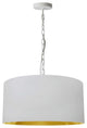 1 Light Medium Braxton White Pendant w/ White/Gold Shade