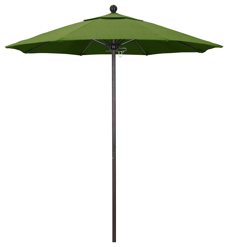 7.5' Fiberglass Umbrella Bronze, Sunbrella, Spectrum Cilantro