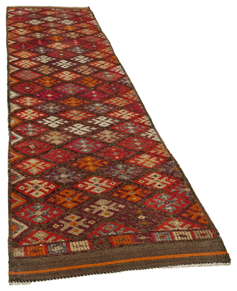Rug N Carpet - Handmade Oriental 2' 11" x 12' 8" Tribal Runner Rug