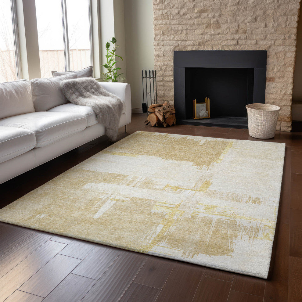 Premium Machine Washable Mayfield AMF624 Beige 3' x 5' Rug