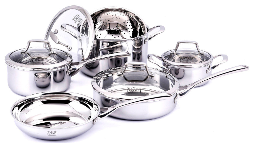 Culinary Professional 3-Ply Stainless Steel 10-Piece Cookware Set