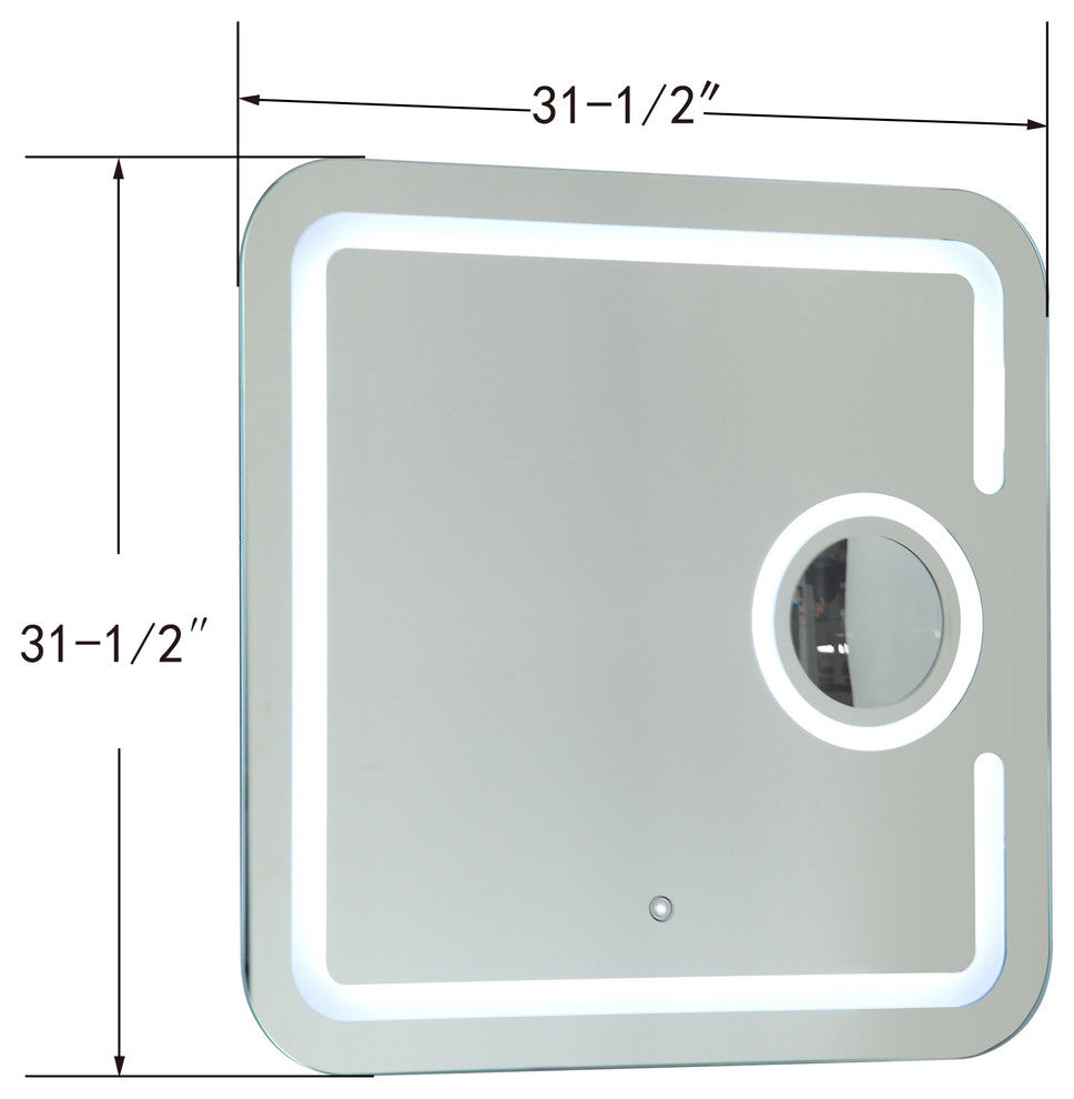 Vanity Art LED Lighted Bathroom Mirror With Touch Sensor and Magnifying Glass