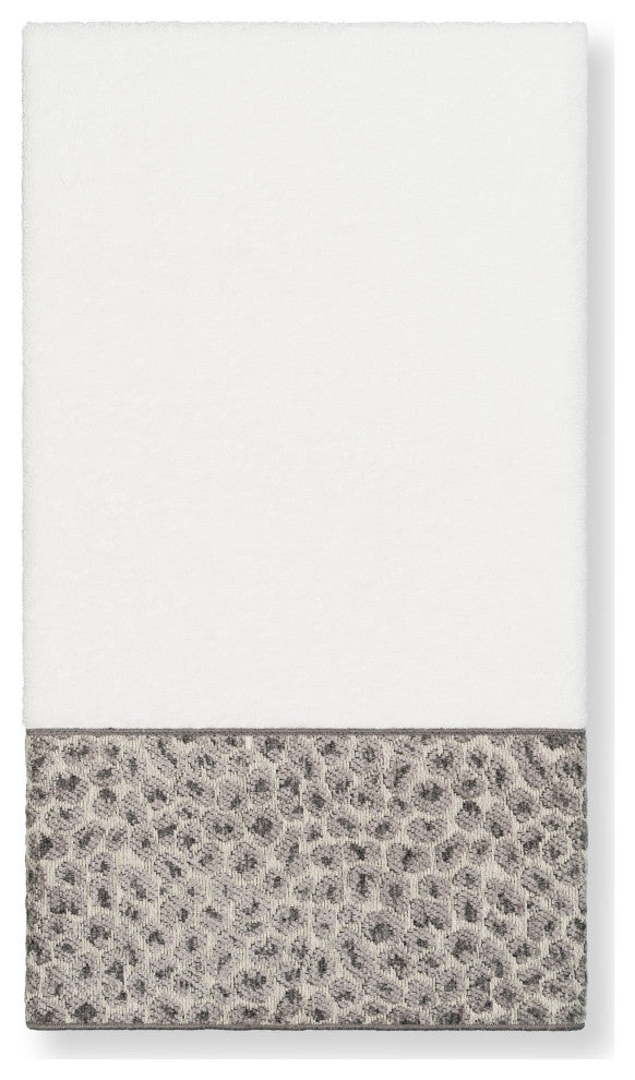 Linum Home Textiles Turkish Cotton Spots 3-Piece Embellished Towel Set, White