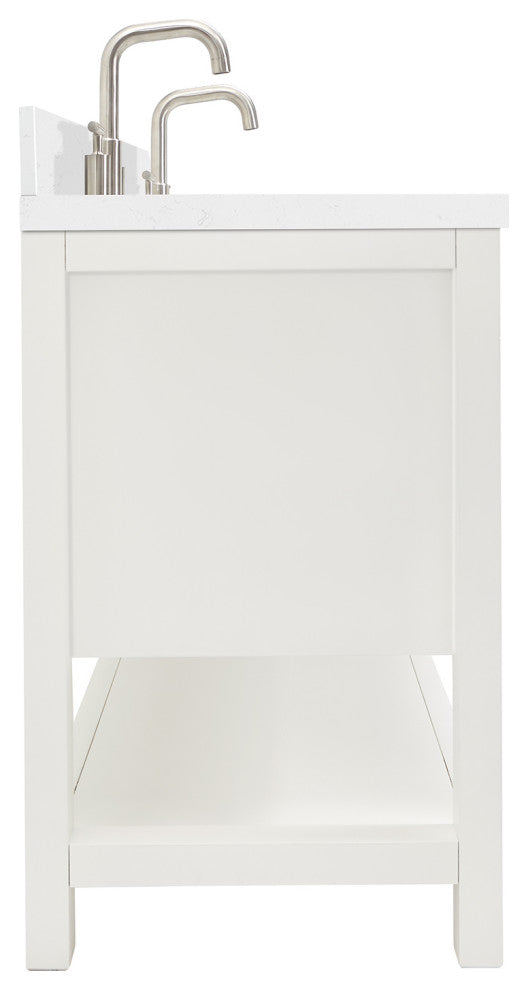 Ariel Magnolia 36"  Double Oval Sinks Vanity, Carrara Quartz