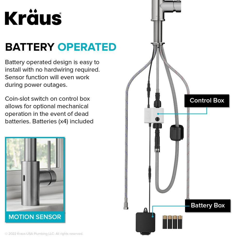 Oletto Touchless Pull-Down 1-Hole Kitchen Faucet