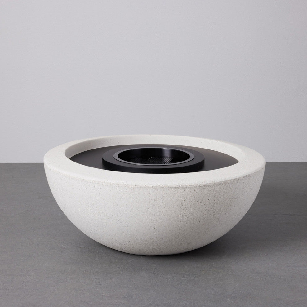 Hestia 30" Round Ethanol Fire Pit, White
