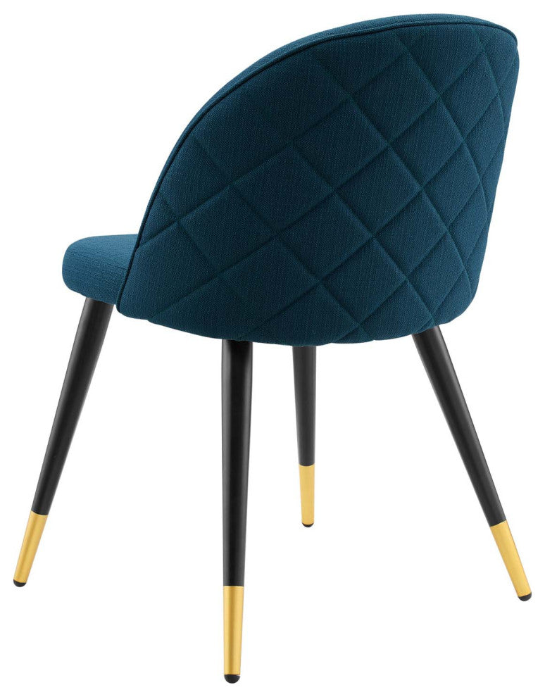 Side Dining Chair, Set of 2, Fabric, Navy Blue, Modern, Cafe Bistro Restaurant