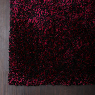 HAND TUFTED SHAG POLYESTER ECO-FRIENDLY AREA RUGS, Violet Black Color, Solid