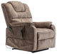 Motor Lift Recliner with Infinite Position & Extra-Wide Seat, Beige+brown