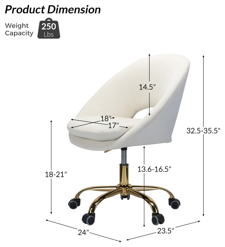 Savas Task Chair, Ivory
