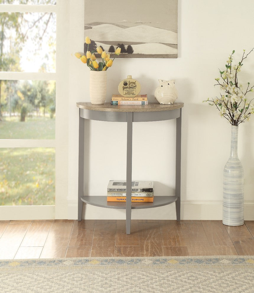 ACME Justino Console Table, Gray Oak and Gray