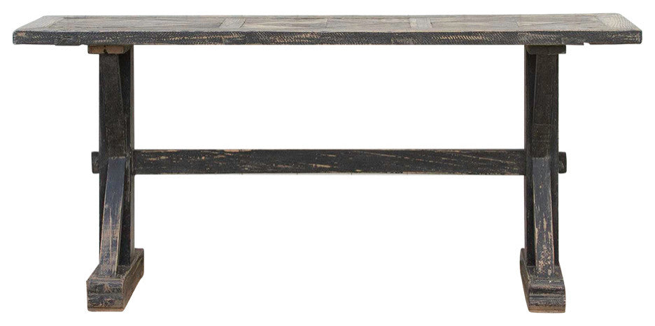 French Parquetry Top Console Table