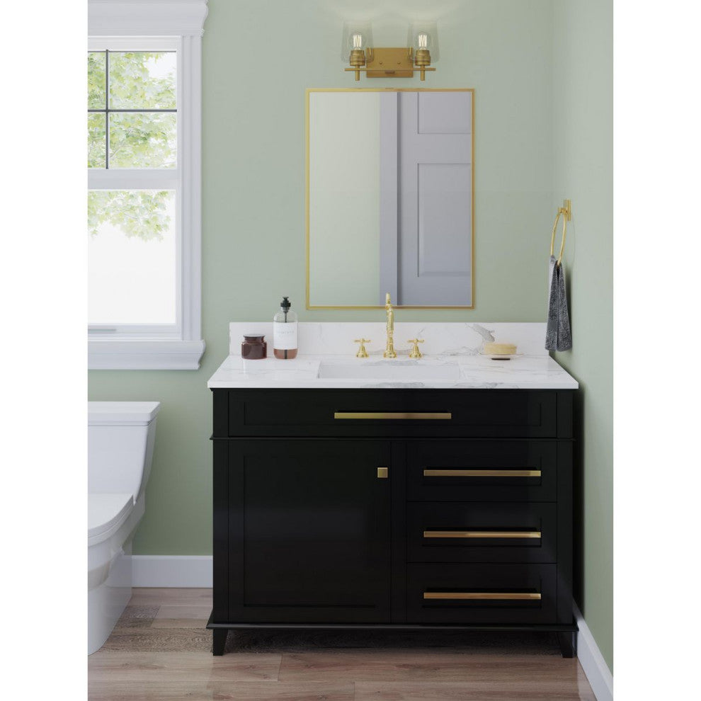 Calais 14.62" 2-Light Vintage Brass Clear Glass Bath Vanity Light