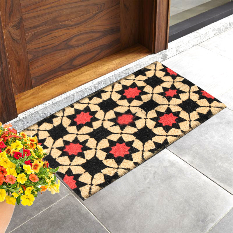 A1HC First Impression Payton Geometric Welcome 18"x30" Coir Doormat