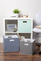 Polyester Cube Pinstripe Aqua Square 13"x13"x13"