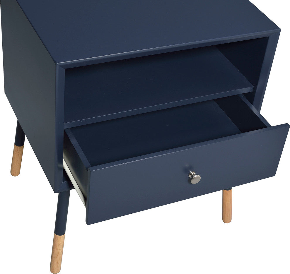 Soneto Collection 1-Drawer End Table, Black