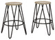 Simeon 24 inch Metal Counter Height Stool with Wood Seat