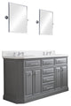60" Palace Quartz Carrara Cashmere Gray Vanity With Hardware, Mirror