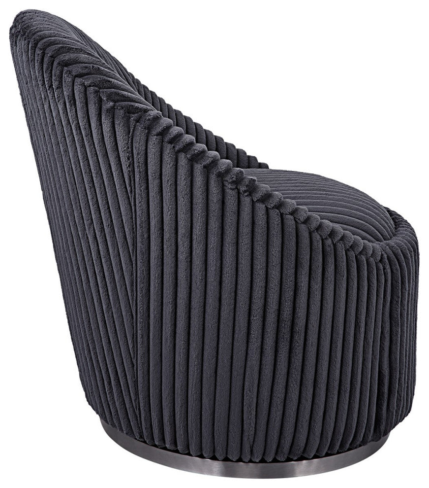 Uttermost Crue Gray Fabric Swivel Chair 23599
