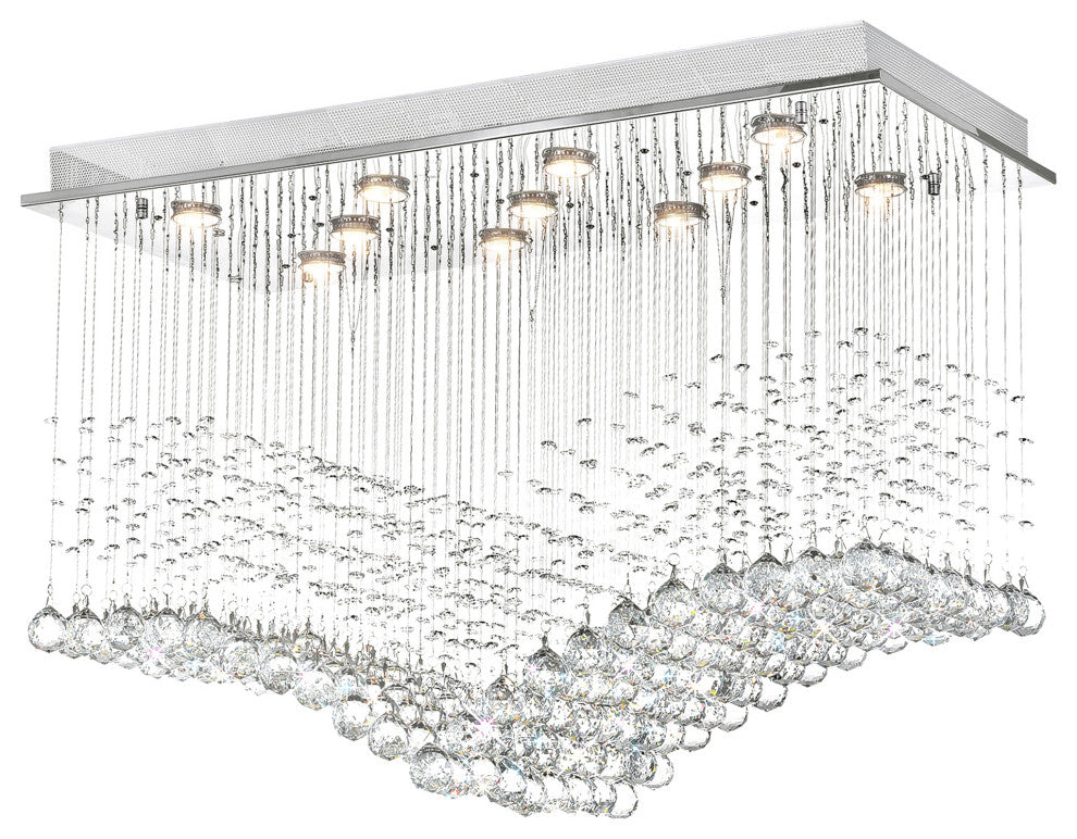 Twinkle 11 Light Flush Mount With Chrome Finish