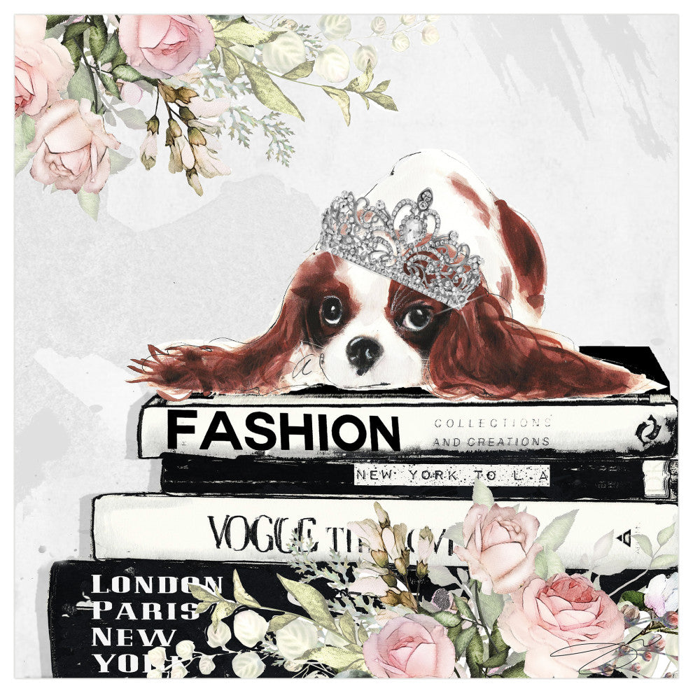 "Cavalier" Dog Wall Art Print Frameless Free Floating Tempered Glass Panel