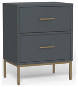 Madelyn Two Drawer Nightstand, Slate Gray