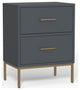 Madelyn Two Drawer Nightstand, Slate Gray