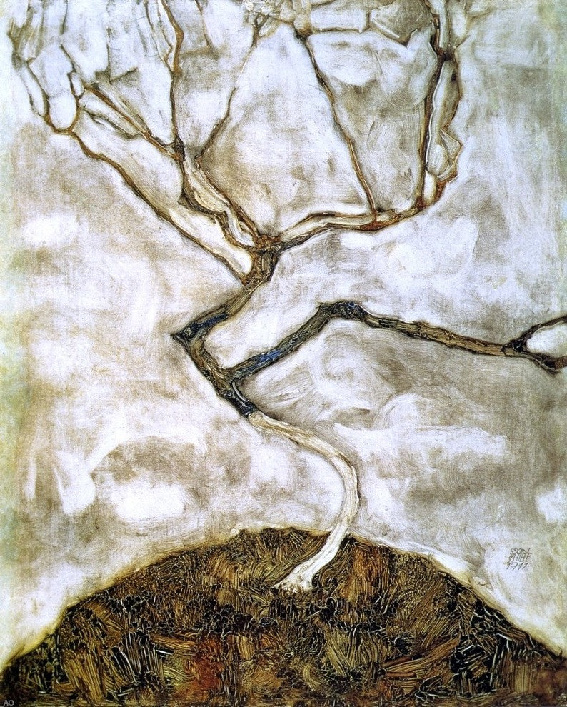 Egon Schiele A Tree in Late Autumn, Gallery Wrapped Canvas Print, 20"x25"