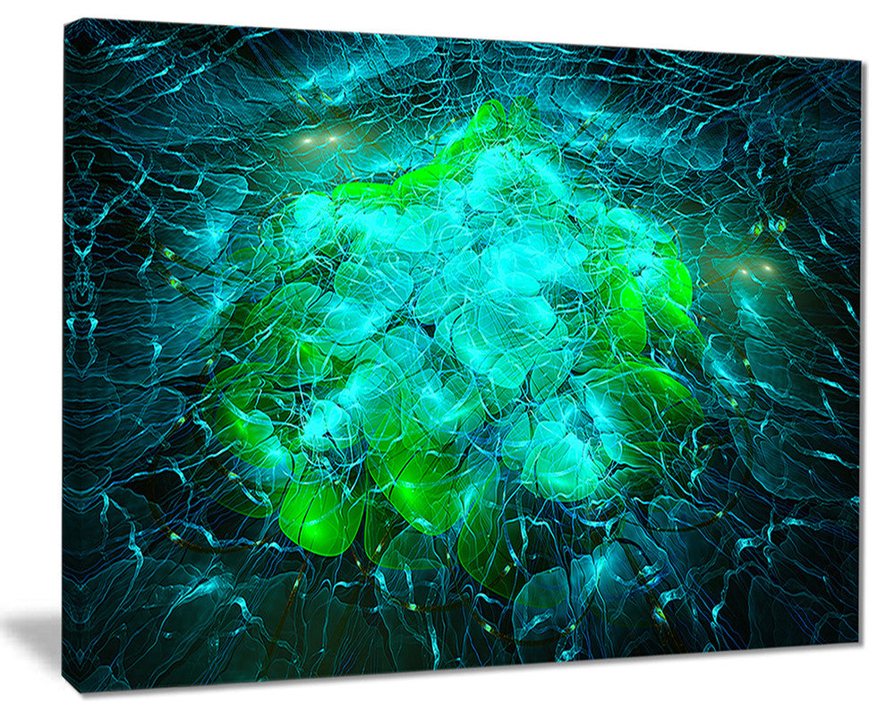 "Fractal Smoke Texture Green" Abstract Digital Art Canvas Print