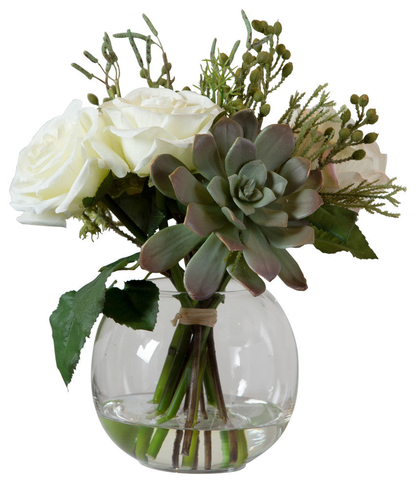Uttermost Belmonte Floral Bouquet & Vase