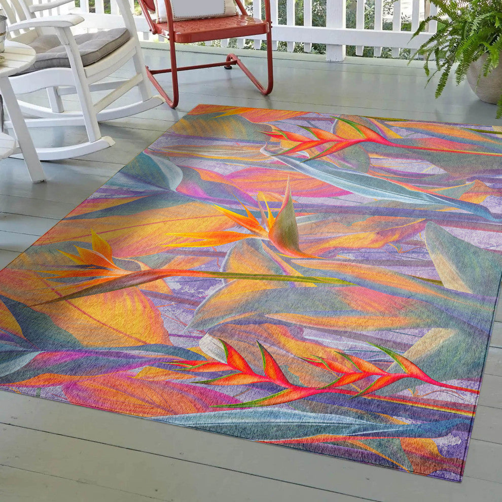 Indoor/Outdoor Tropics TC14 Passion Machine Washable 10' x 14' Rug