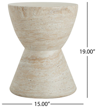 Attola Outdoor Lightweight Concrete Side Table, Travertine