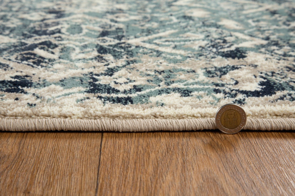 Heritage Anna Distressed Moroccan Area Rug, Ivory/Blue, 2'2 X 7'11 Runner