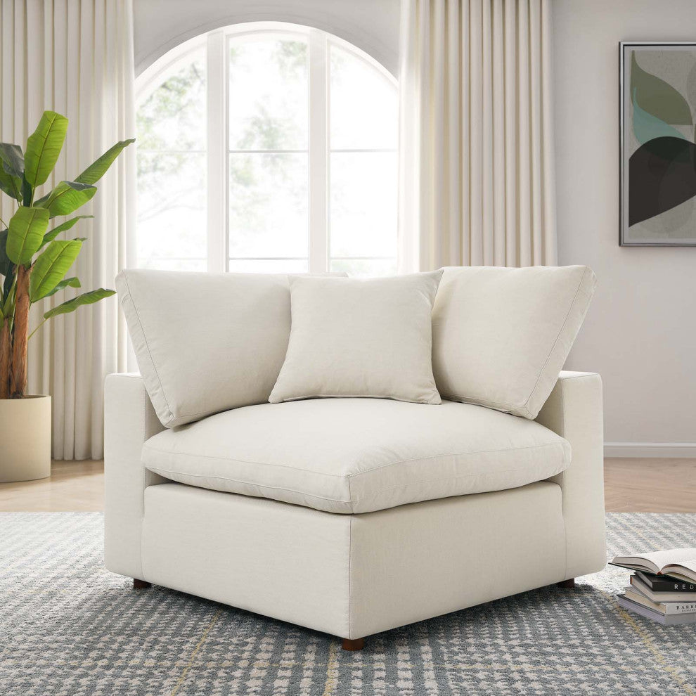 Modular Sofa Corner Chair, Beige, Fabric, Modern, Lounge Cafe Hotel Hospitality