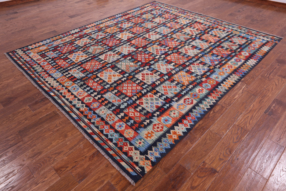 Wool On Wool Reversible Flat Weave Kilim Rug 8' 3" X 9' 9" Q9477