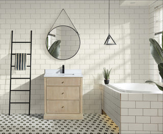 Redondo Bathroom Vanity, Ash Oak, 30", Single Sink, Freestanding