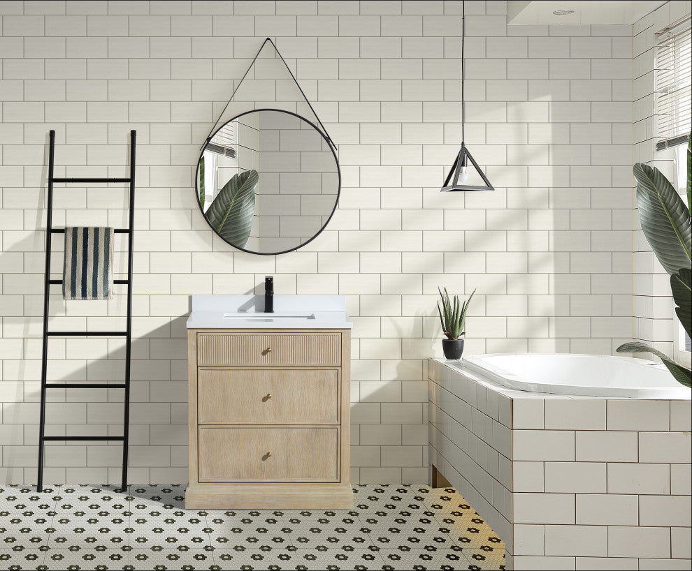 Redondo Bathroom Vanity, Ash Oak, 30", Single Sink, Freestanding