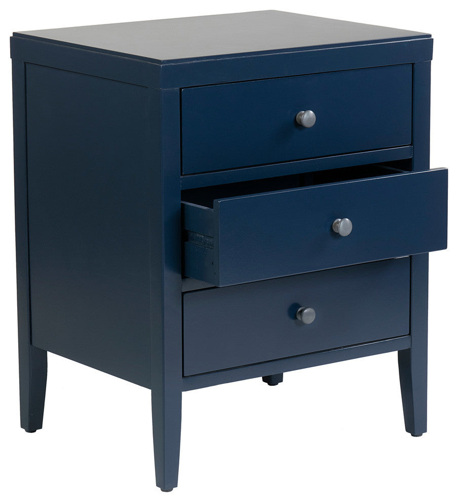 East at Main Webb Acacia Wood Rectangle Accent Table, Navy