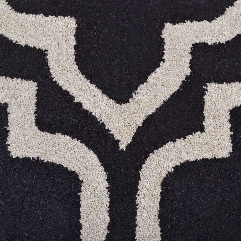 HAND TUFTED WOOL ECO-FRIENDLY AREA RUGS - Rectangle,Black White,Geometric