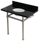 KVPK3630KB8 36" Black Granite Console Sink with Brass Legs