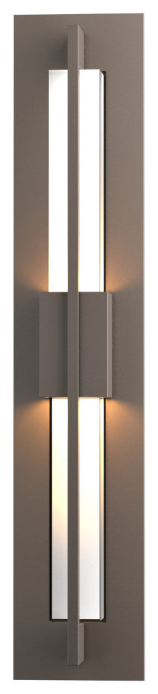 Double Axis Small LED Outdoor Sconce, Coastal Dark Smoke Finish, Clear Glass