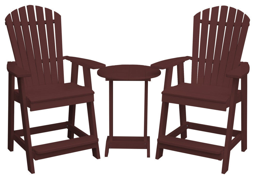 Poly Lumber Adirondack Chair with Arms, Cherrywood, Counter Height