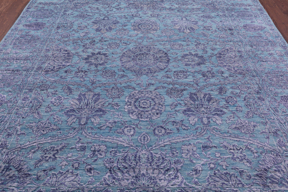 8' 1" X 10' 2" Wool & Silk Persian Hand-Knotted Rug - Q15563