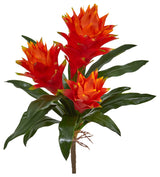 16" Double Bromeliad Artificial Flower, Set of 6