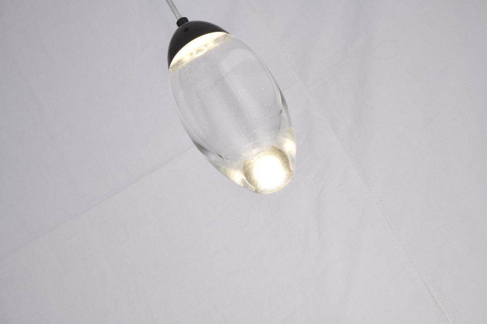 BETHEL INTERNATIONAL OCH04P7BK 1-Light LED Pendant, Matte Black