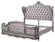 Acme Ausonia California King Bed, Velvet & Antique Platinum Finish